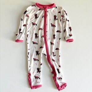 Bubble Baby Kids Red Panda Print Bamboo Zippy Sleeper Romper Size 3-6M